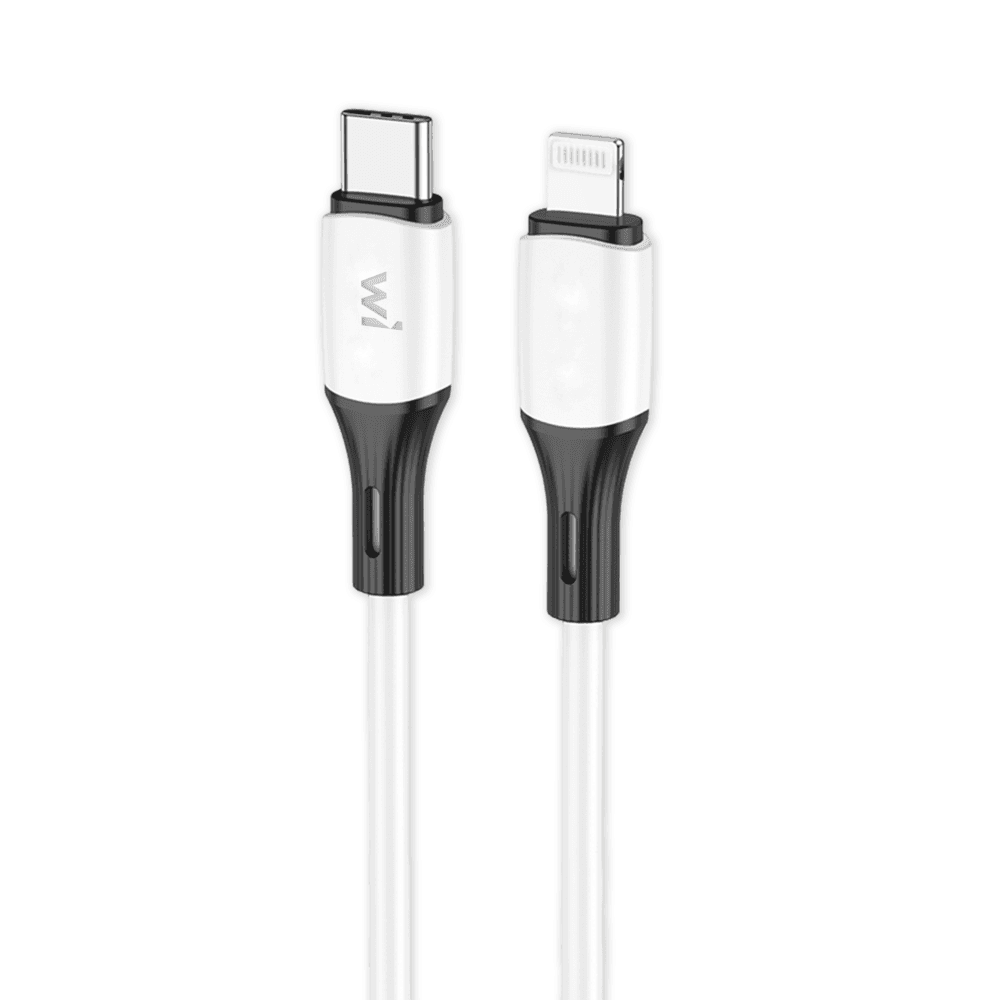 Кабель Wibrand Mamba Type-C to Lightning PD silicone charging data cable 1m 3A White (WI.DC/MA1W-CL)
