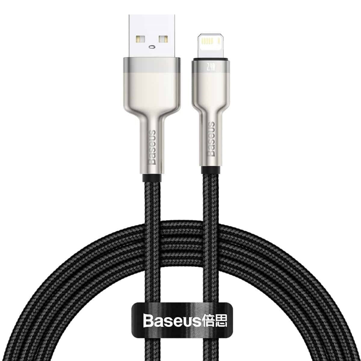 Кабель Baseus Cafule Series Metal Data Cable USB to Lightning 2.4A 2m Black (CALJK-B01)