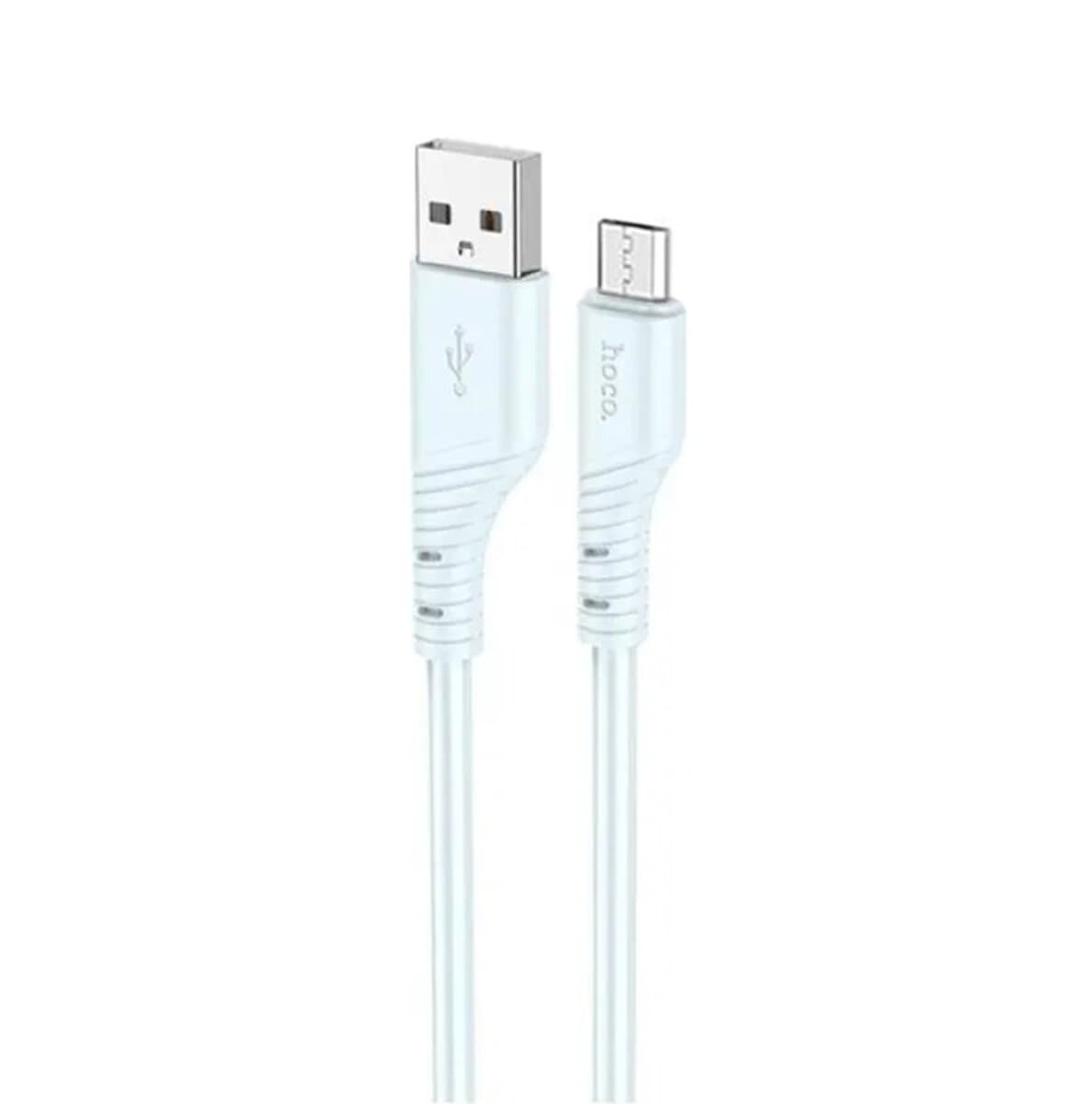 Кабель HOCO X97 Crystal USB to Micro-USB color silicone charging data cable 1m 2.4A Light Blue