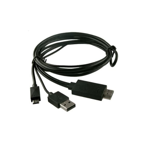 Кабель перехідник MHL Kit USB з MicroUSB на HDMI 5+11pin 2в1 1.8м Black (313245)