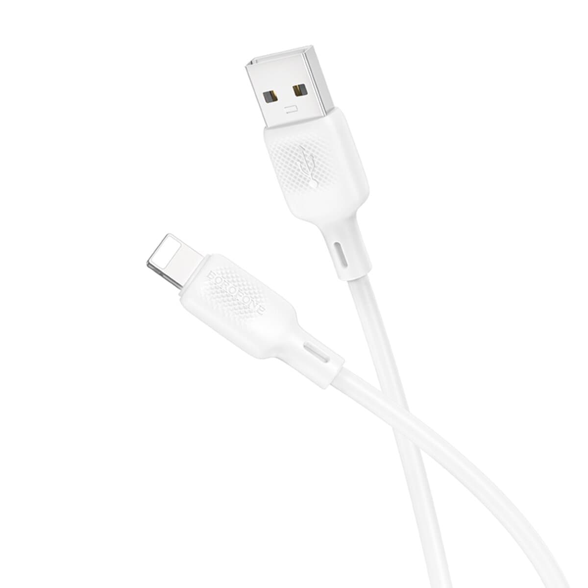 Кабель BOROFONE BX113 Lenny silicone charging data cable USB to Lightning 1m White