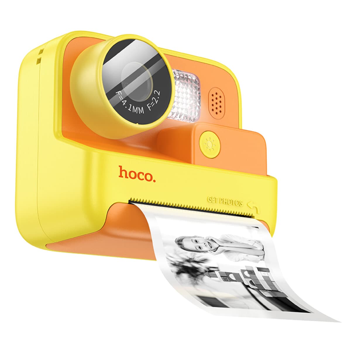 Детский фотоаппарат с функцией печати HOCO DV200 Dual lens children printing camera 800mAh Yellow