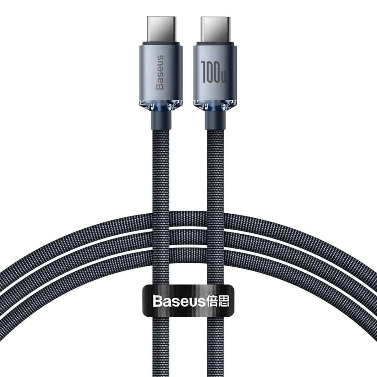 Кабель Baseus Crystal Shine Series Fast Charging Data Cable Type-C to Type-C 100W 2m Black (CAJY000701)