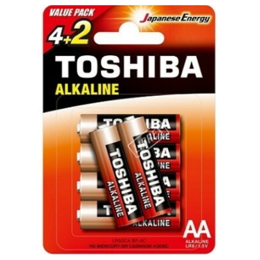 Батарейка Toshiba LR6 Red Alkaline AA 6шт