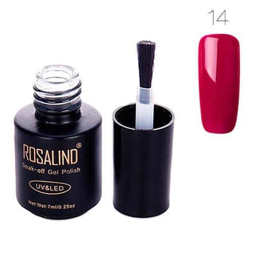 Гель-лак для нігтів манікюру Rosalind 7мл шелак для UV LED 14 Cherry (313007)