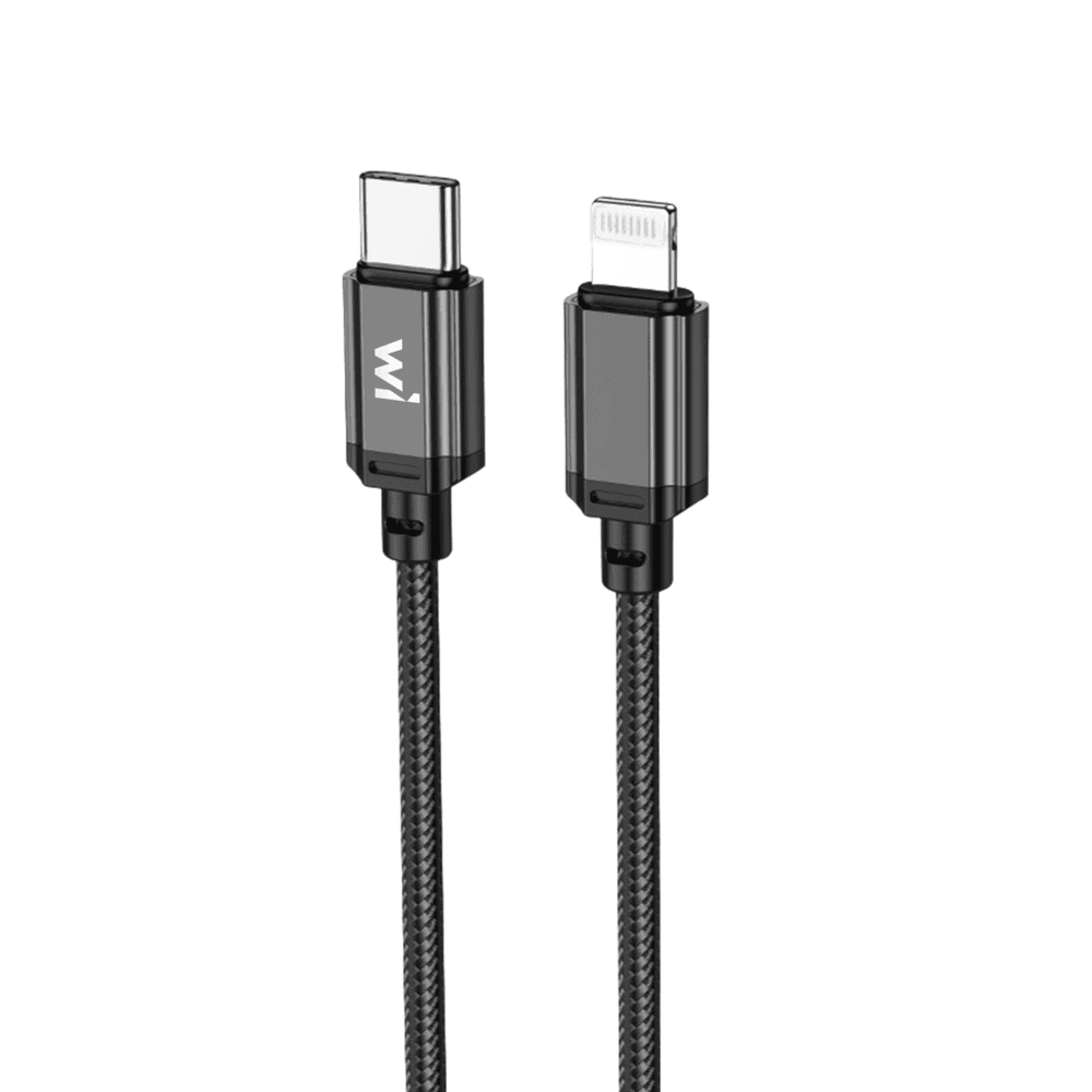 Кабель Wibrand Cobra PD nylon charging data cable Type-C to Lightning 1m 3A 20W Black (WI.DC/CO1B-CL)