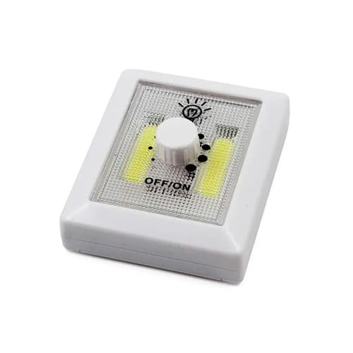 Настінний LED світильник з регулятором на батарейках магніт і липучка 3xAAA White (877408)