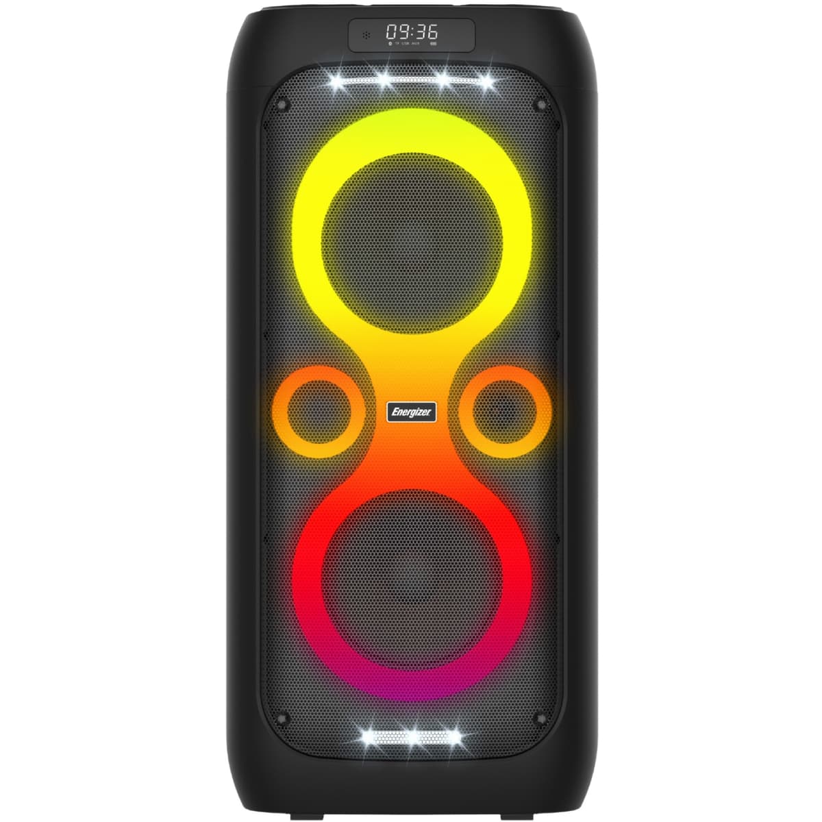 Бездротова портативна колонка Energizer 50W 1.0 BT5.3 RMS/TF/USB/AUX/TWS/MIC Dual 6.5'' Drivers Black (BTS566)