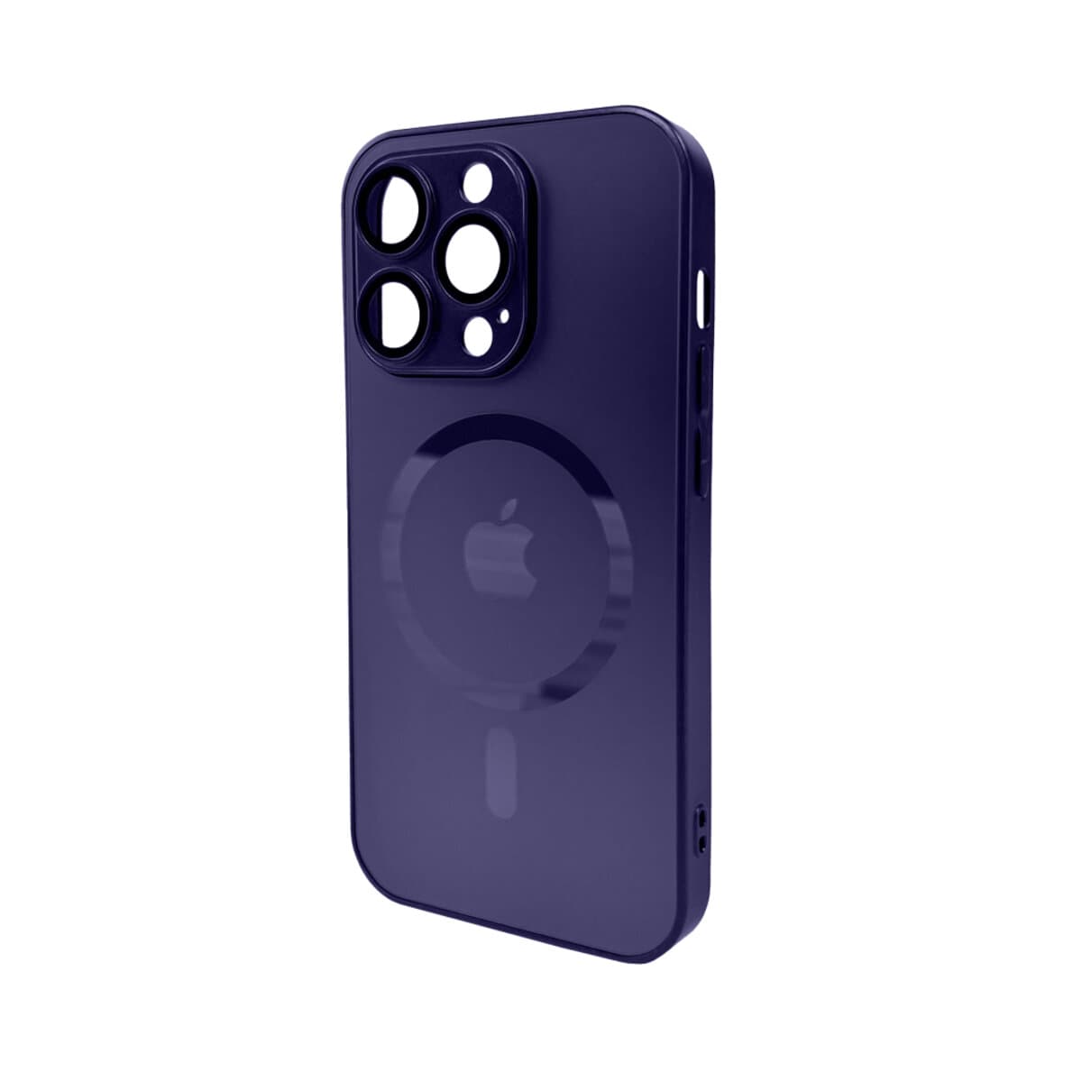 Защитный чехол-накладка AG Glass Matt Frame Color MagSafe Logo для Apple iPhone 15 Pro Deep Purple (AGMattFrameMGiP15PDPurple)