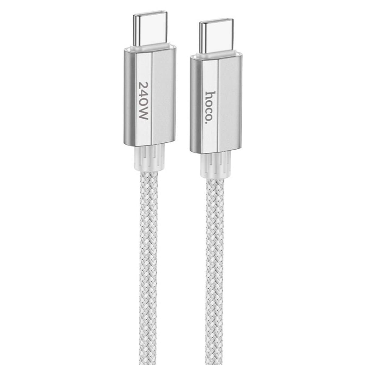 Кабель HOCO U134 Primero 240W charging data cable Type-C to Type-C 1.8m Grey