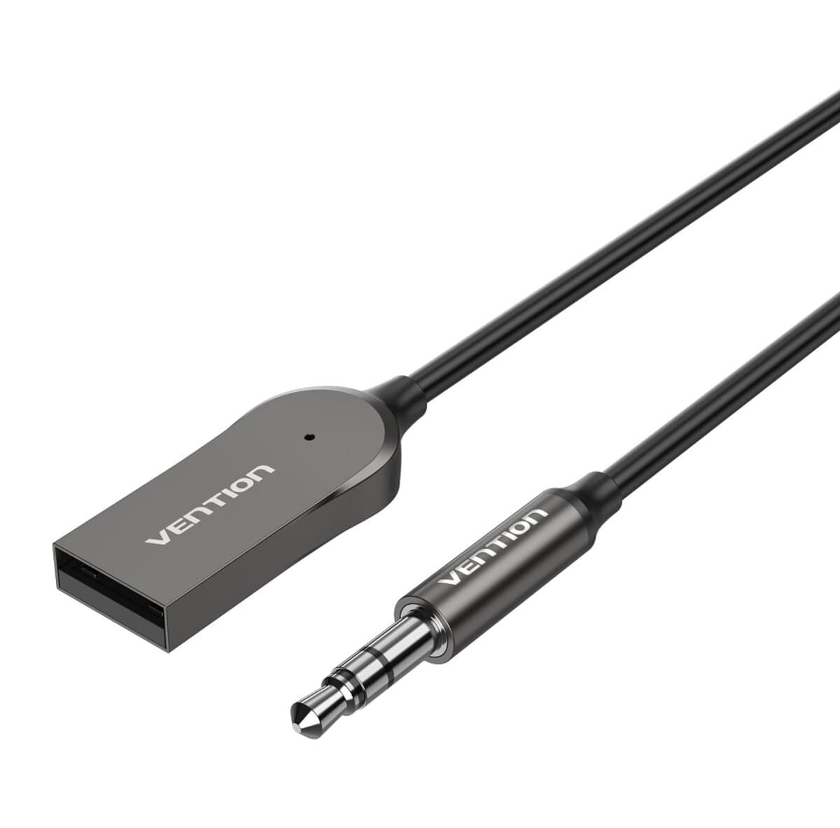 Адаптер ресивер Vention USB Car Bluetooth 5.0 Audio Receiver With Coiled Cable 1.5M Gray Zinc Alloy Type (NAGHG)