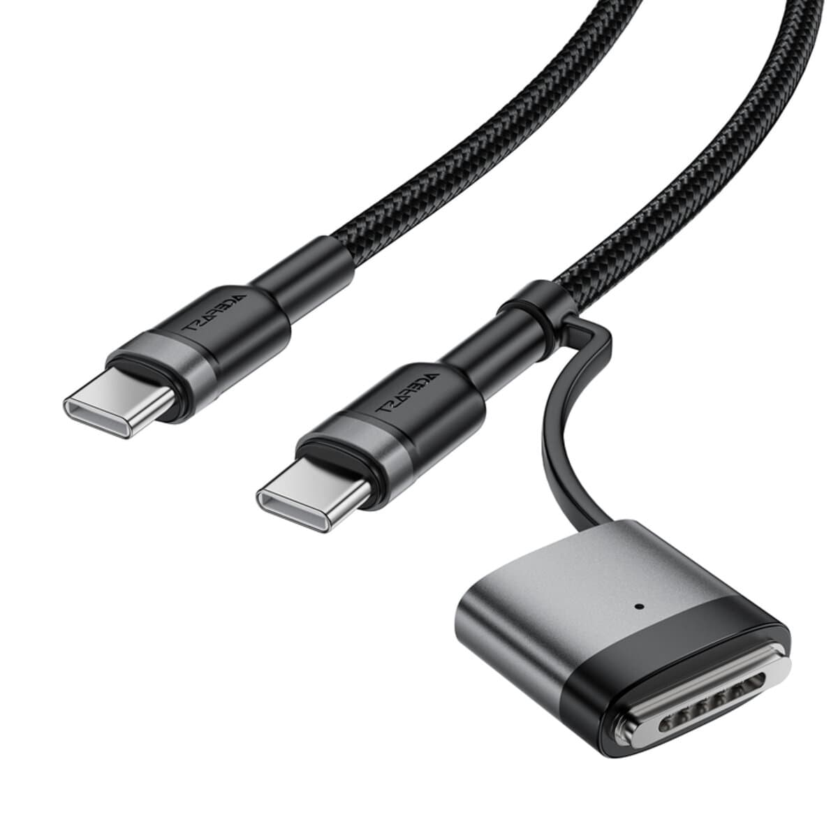 Кабель ACEFAST C22-05 Type-C to Type-C + Mag3 magnetic aluminum alloy cable 240W 1.2m Black