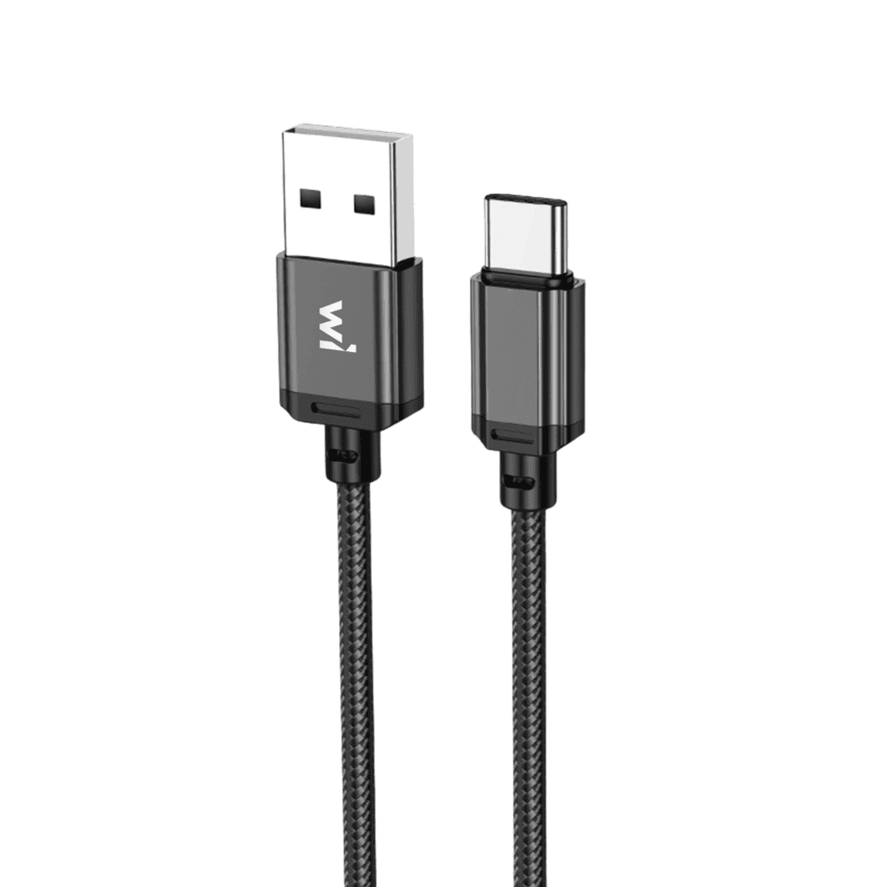 Кабель Wibrand Cobra nylon charging data cable USB to Type-C 1m 3A Black (WI.DC/CO1B-UC)