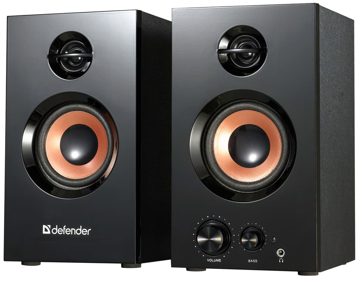Комп'ютерні колонки Defender Aurora S20 2.0 20Вт RMS Дерево Black (65419)