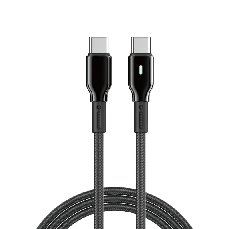 Кабель WIWU Wi-C075 60W Duralink Series Nylon Braided Cable Type-C to Type-C 1m 3A Black