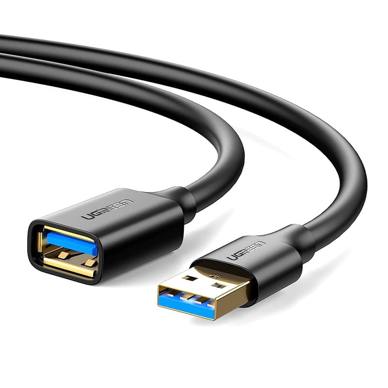Кабель подовжувач Ugreen US129 USB 3.0 AM-AF 3м Connector gold-plated Black (30127)