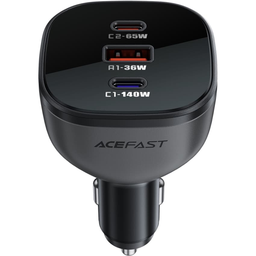 Автомобільний зарядний пристрій Acefast B14 165W 2xType-C 1xUSB Black