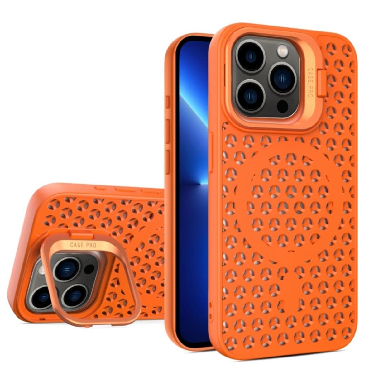 Защитный чехол-накладка Cosmic Grater Stand для Apple iPhone 13 Pro Orange (GRASTiP13POrange)
