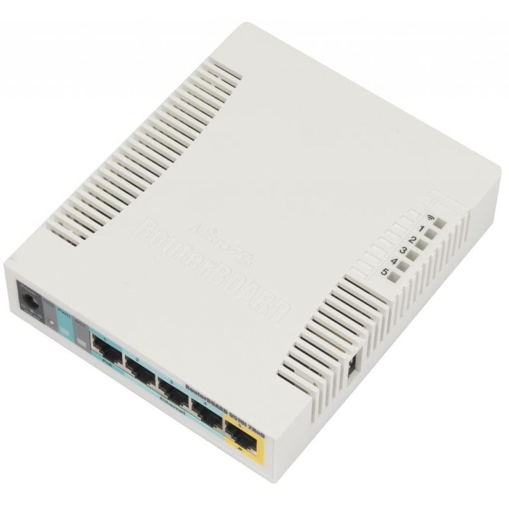 Маршрутизатор Mikrotik RB951Ui-2HnD N300 600MHz/128Mb 5х100Мбіт 1хUSB 1000mW PoE in PoE out White