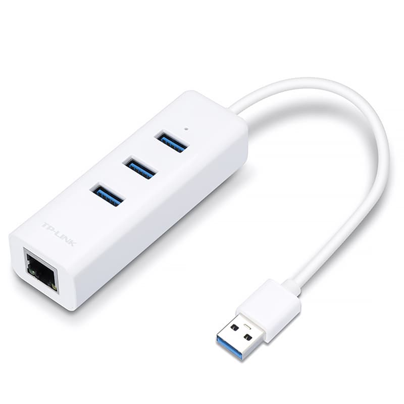 Мережевий адаптер хаб TP-Link UE330 USB 3.0 to Gigabit 3-Port USB 3.0 Hub 1 USB 3.0 connector 1Gb 3 USB 3.0 RJ45 1 Гбіт/с White