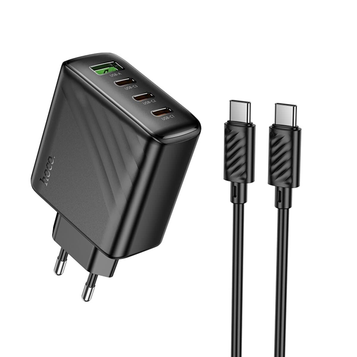 Зарядное устройство HOCO CS27A Supply PD67W 3xType-C 1xUSB charger set Type-C to Type-C cable EU Black