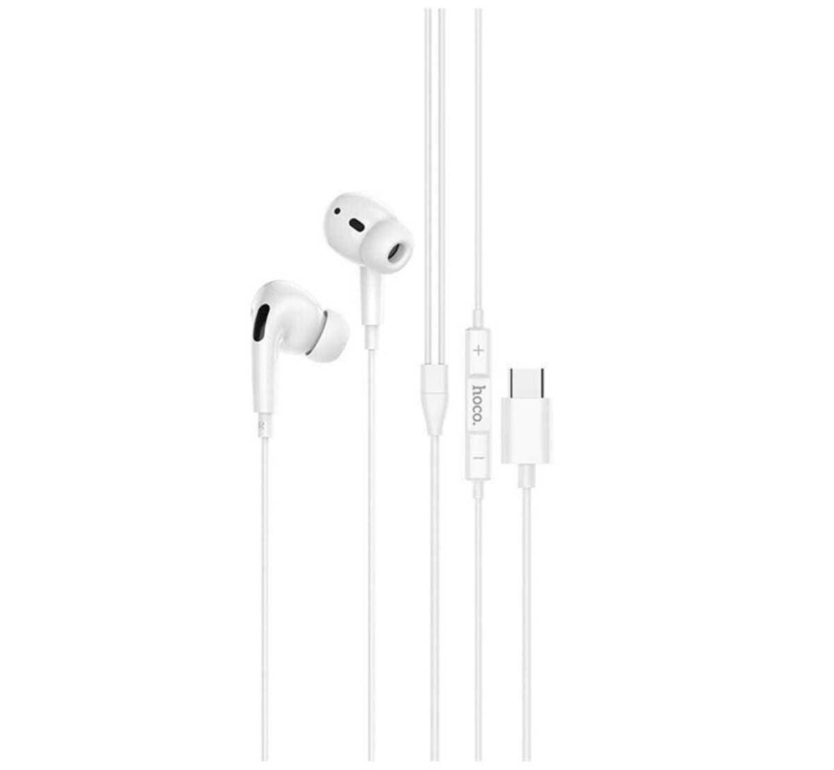Проводные наушники HOCO M101 Pro Crystal sound Type-C wire-controlled digital earphones with microphone 1.2м White