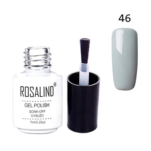Гель-лак для нігтів манікюру Rosalind 7мл шелак для UV LED 46 Light Grey (357972)
