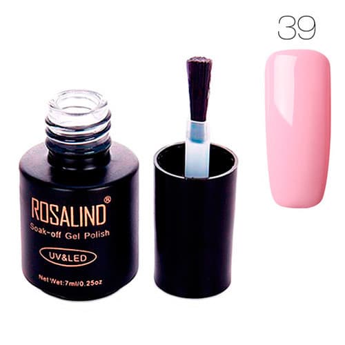 Гель-лак для нігтів манікюру Rosalind 7мл шелак для UV LED 39 Light Pink (312849)