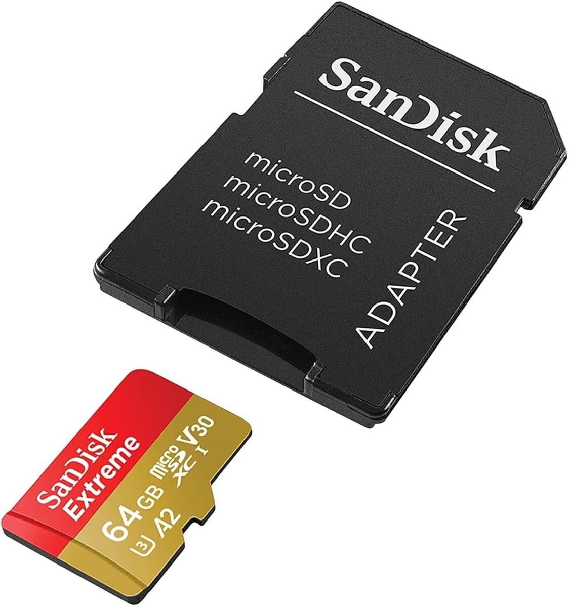 Карта пам'яті SanDisk Extreme microSDXC UHS-1 U3 A2 64Gb class 10 V30 R170MB/s W80MB/s SD адаптер (SDSQXAH-064G-GN6MA)