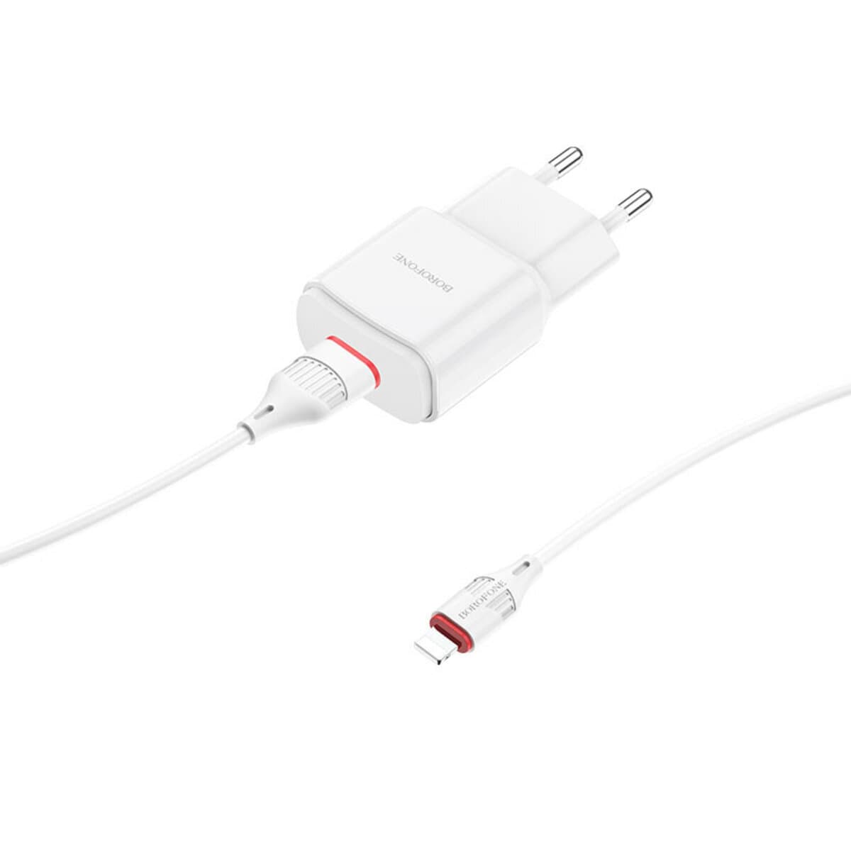 Зарядний пристрій BOROFONE BA48A Orion single port charger set Lightning cable White (BA48ALW)