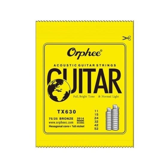 Набір струн для акустичної гітари Orphee TX630 11-52'' 0.28-1.32мм 6шт (510034)