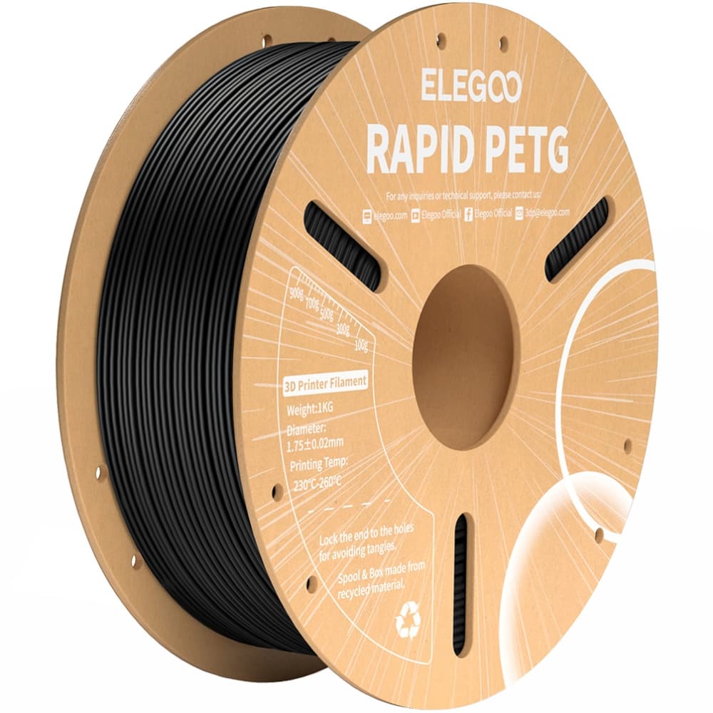 Пластик філамент для 3D-принтера ELEGOO RAPID PETG Filament 1кг 1.75мм Чорний (50.203.0216)