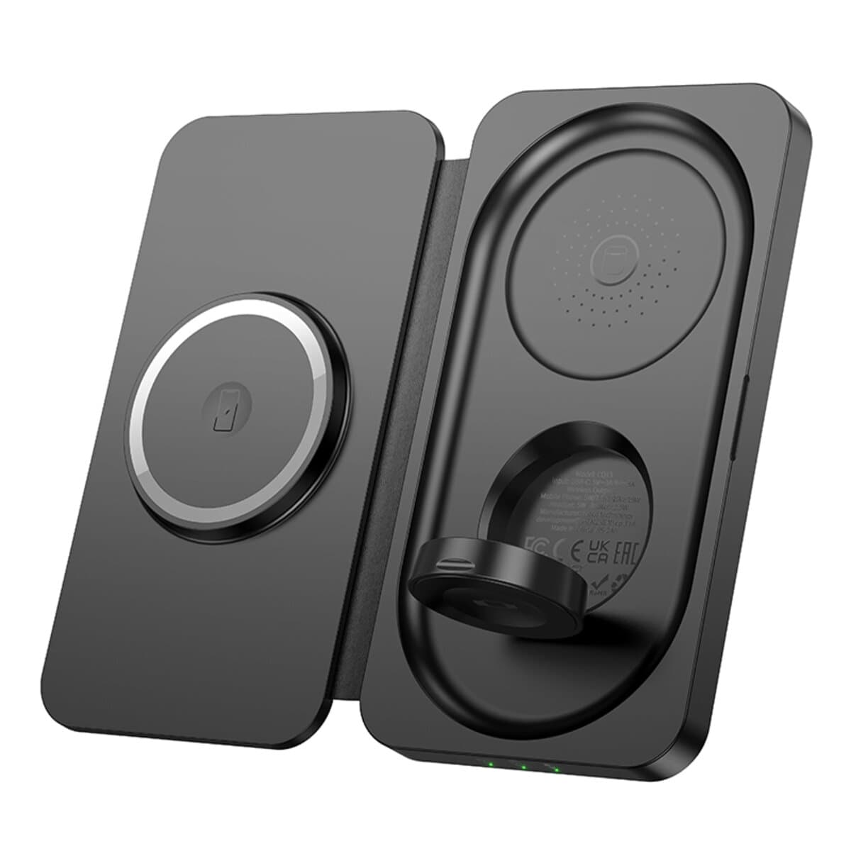 Безпровідний зарядний пристрій HOCO CQ13 Triumph 3-in-1 travel folding wireless fast charger Black (с)