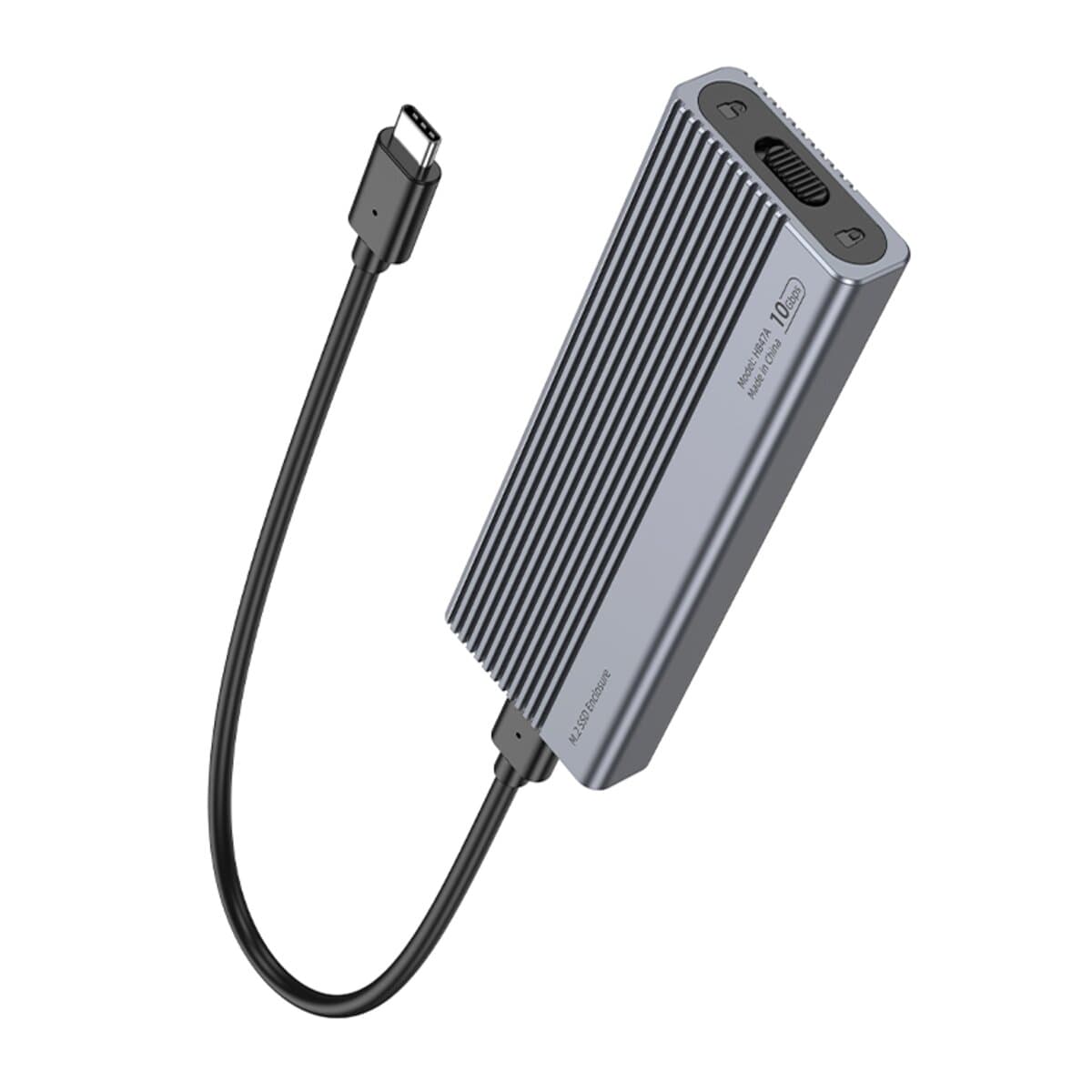 Зовнішня кишеня для SSD HOCO HB47A M.2 Enclosure USB3.2/10Gbps Type-C Metal Grey
