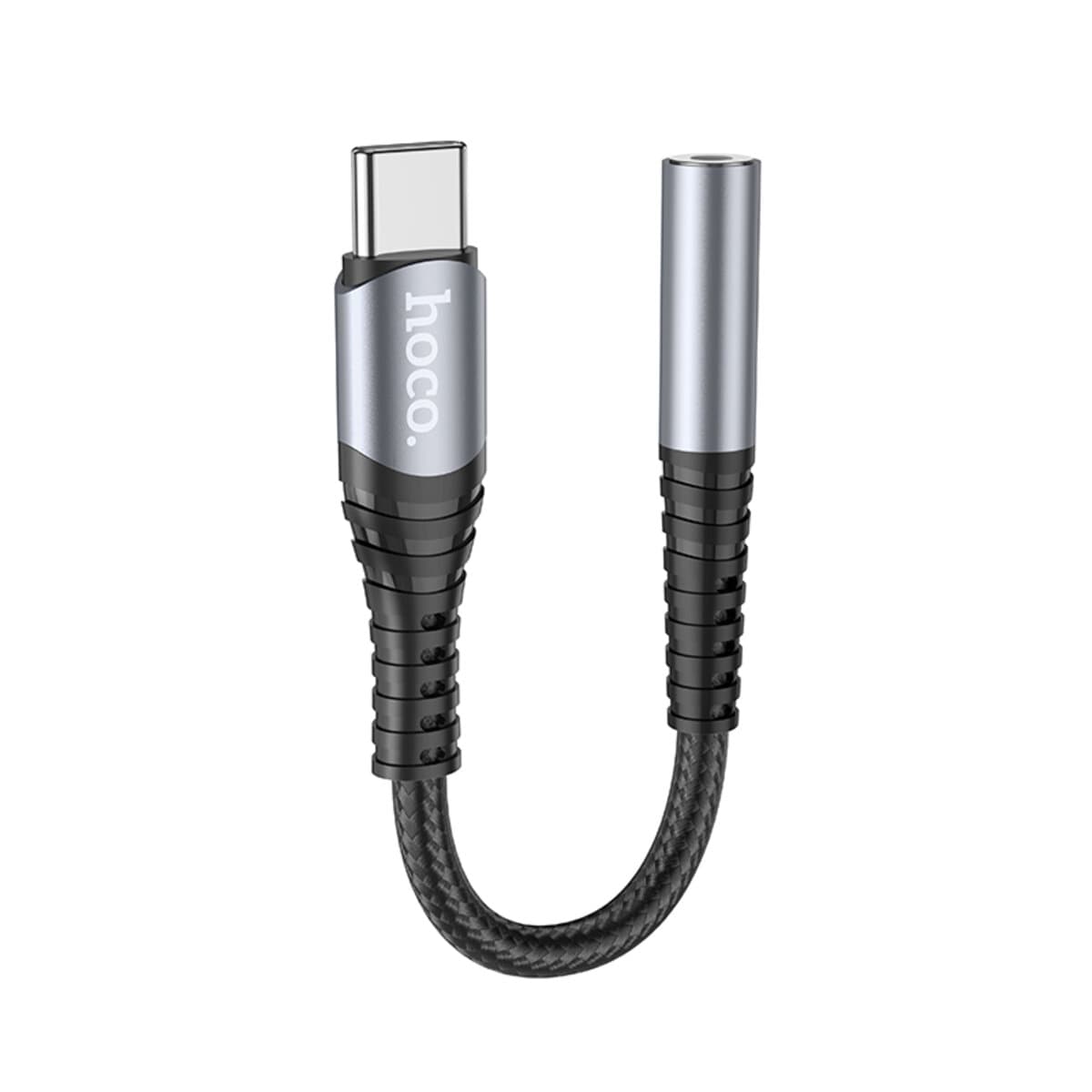 Перехідник адаптер для навушників HOCO LS33 Type-C to AUX 3.5mm Digital Audio converter Metal Gray