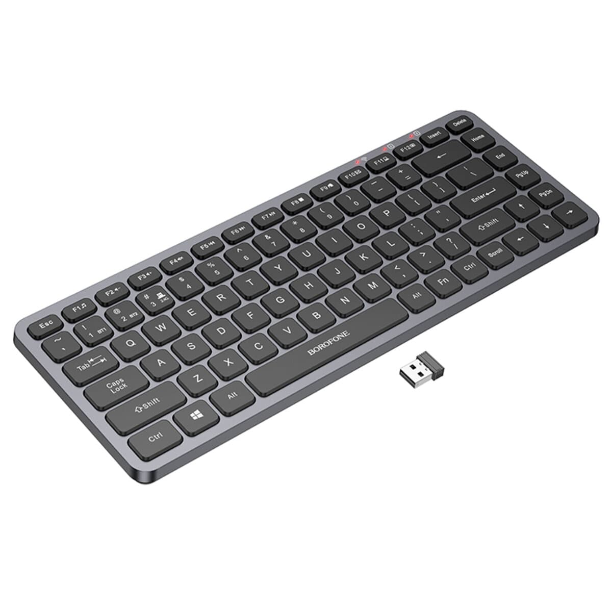 Бездротова клавіатура BOROFONE BG16 Business keyboard Bluetooth 5.0 2.4G Black-Grey