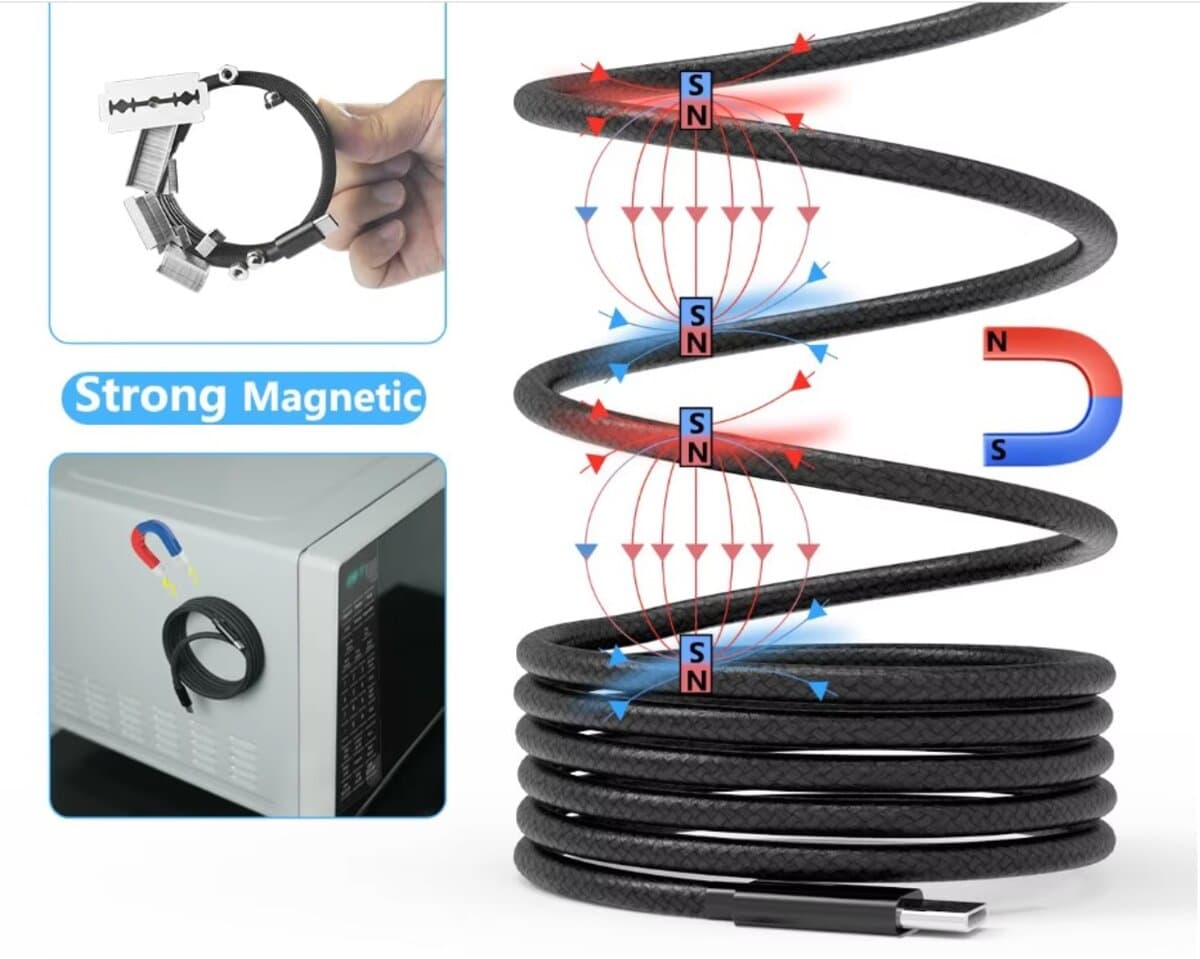 Кабель NN SN1 Magnetic USB to Type-C 1m 100W Black (NNSN1)