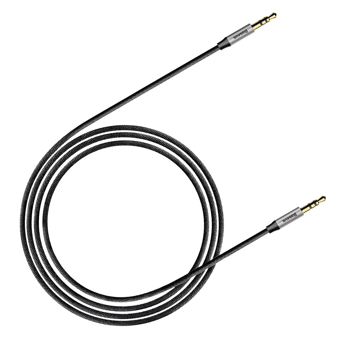 Аудіо-кабель Baseus Yiven Audio Cable M30 AUX to AUX 1m Silver-Black (CAM30-BS1)