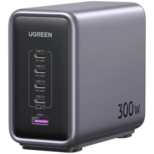 Зарядний пристрій Ugreen CD333 Nexode 1xUSB 5xType-C 300W 5A 28V QC PD Grey-Black (90903B)