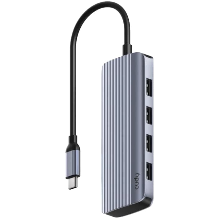 USB-хаб Cudy USB 3.0 Type-C to 4xUSB-A 1хType-C 1xHDMI 4K@60 Hz алюминий Grey (UH500)
