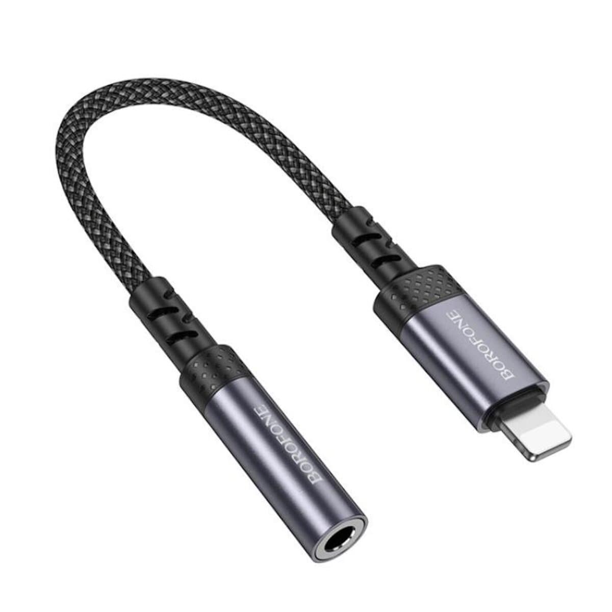 Перехідник BOROFONE BV24 Graceful digital audio converter cable Lightning to 3.5mm Grey
