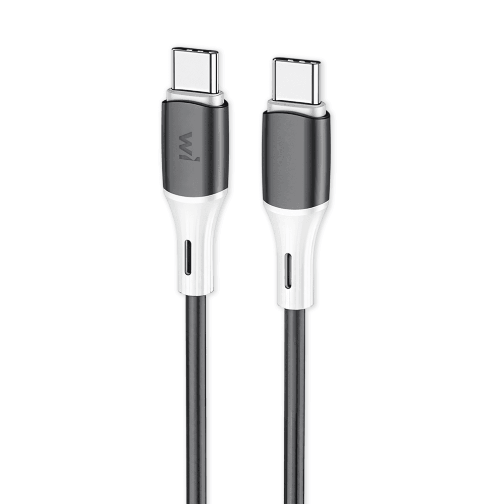 Кабель Wibrand Mamba 60W silicone charging data cable 1m 3A Type-C to Type-C Black (WI.DC/MA1B-CC)