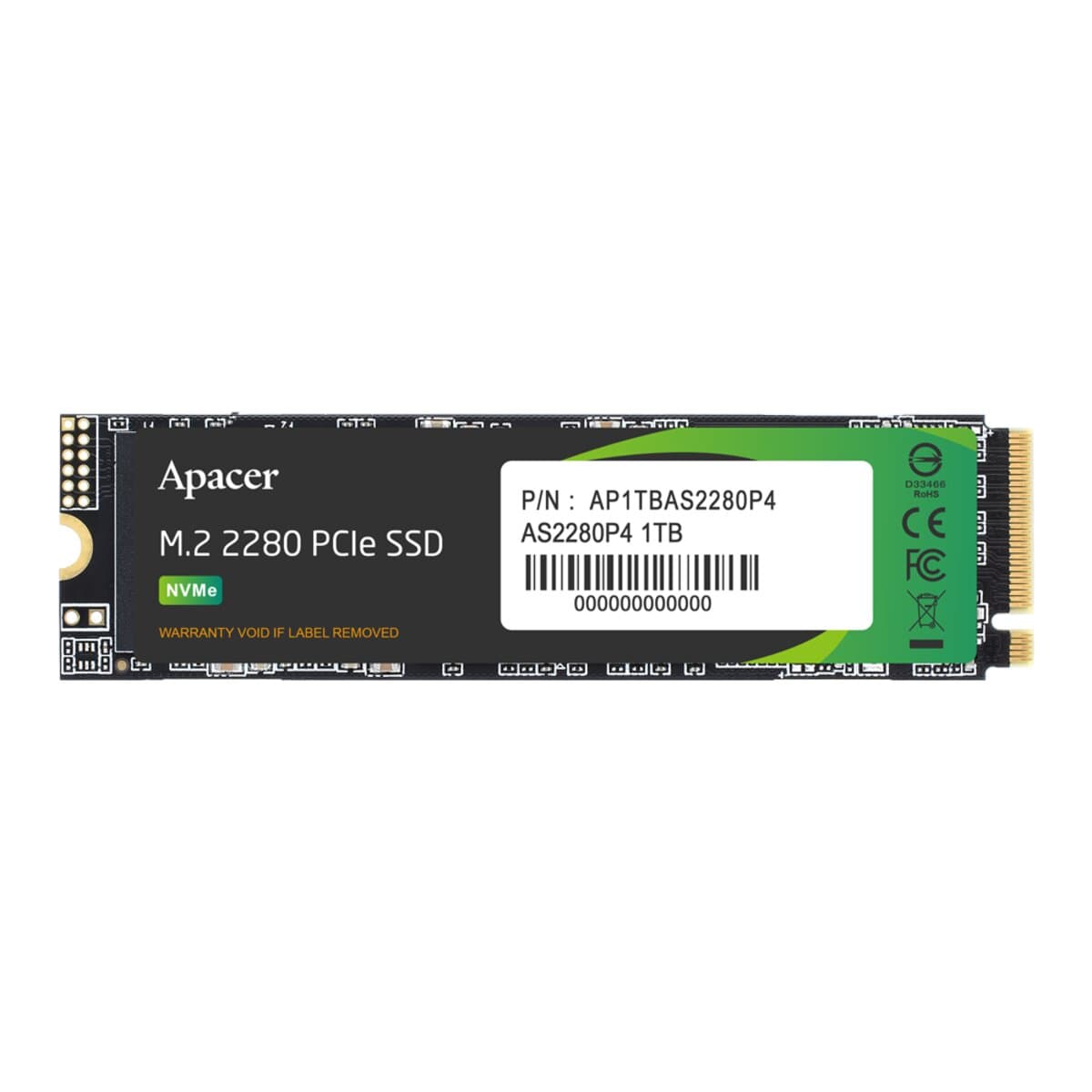 Твердотільний накопичувач SSD M.2 Apacer AS2280P4 256GB 2280 PCIe 3.0x4 NVMe 3D TLC Read/Write: 2100/1300 MB/sec Bulk (AP256GAS2280P4)