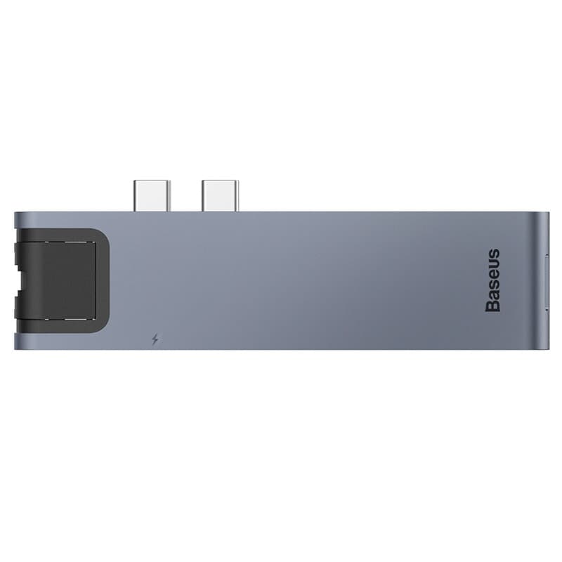 USB-хаб Baseus Thunderbolt Type-C+Pro Seven-in-one smart HUB docking station Space Grey (CAHUB-L0G)