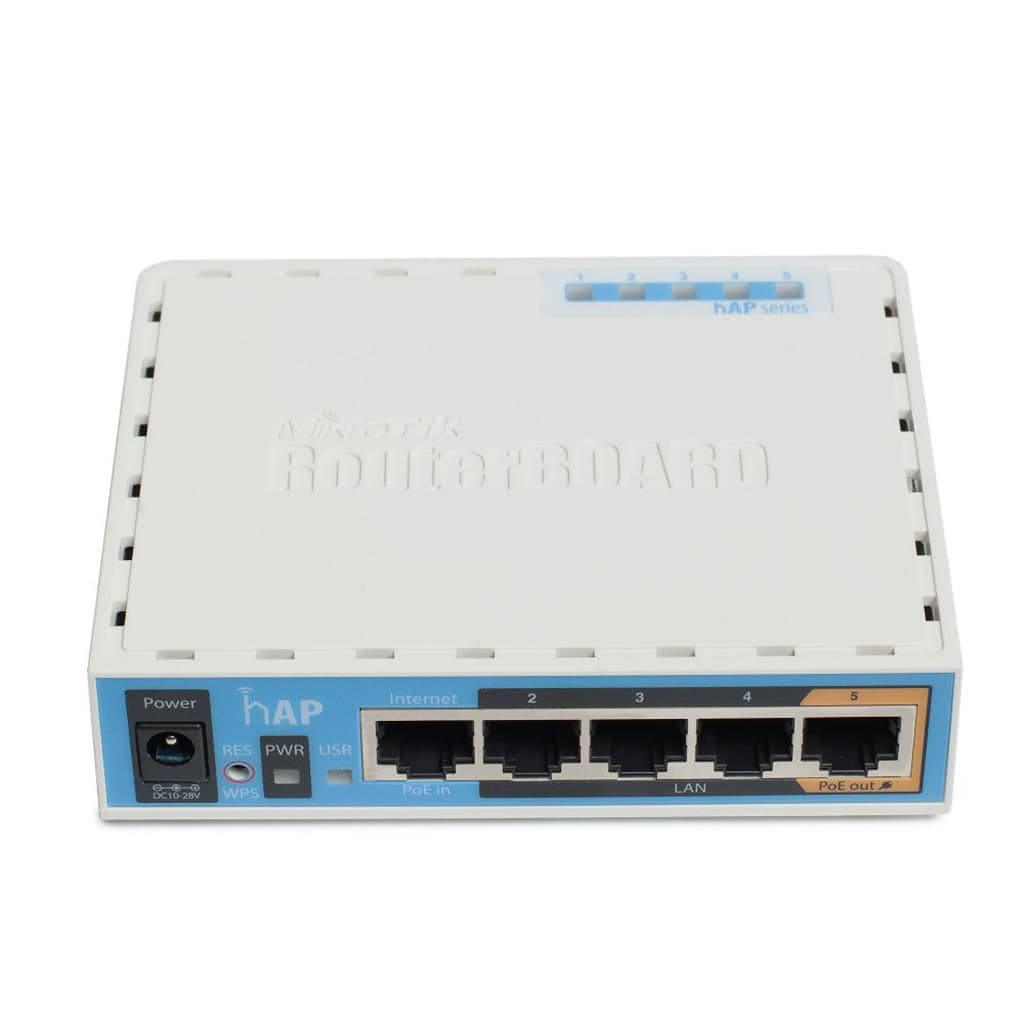 Маршрутизатор Mikrotik RB951Ui-2ND hAP with 650MHz CPU 64MB RAM 5xLAN built-in 2.4Ghz 802.11b/g/n White
