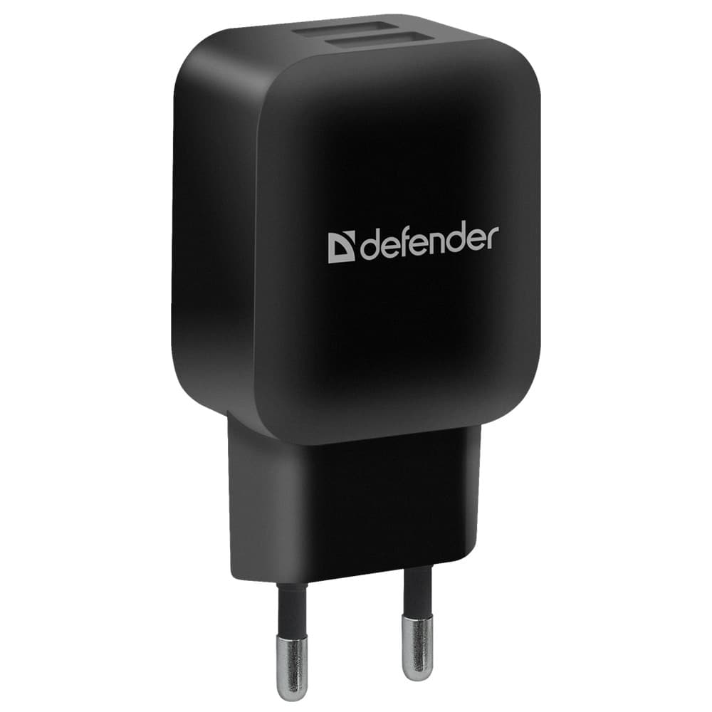 Зарядний пристрій адаптер Defender EPA-13 2xUSB-A 2.1А Black (83840)