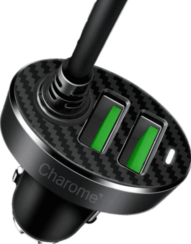 Автомобільний зарядний пристрій CHAROME C7 4-Port Front and Back Seat Car Charger Black
