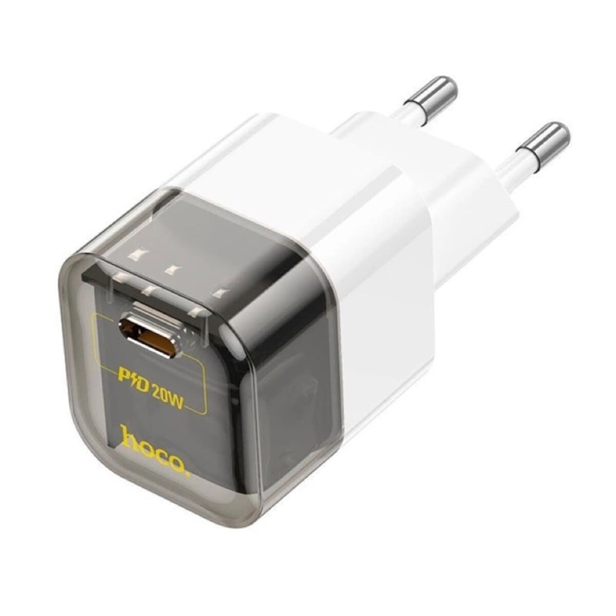 Зарядное устройство HOCO C125A Transparent tribute single-port PD20W charger 1xType-C Transparent Black