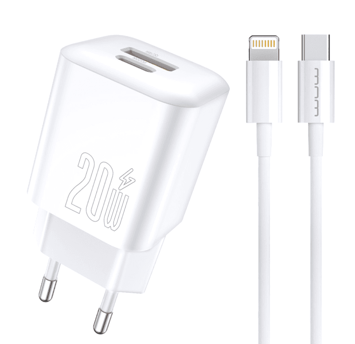 Зарядний пристрій з кабелем WUW T104L PD20W USB+Type-C Type-C to Lightning White