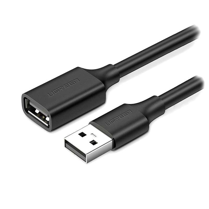 Кабель подовжувач UGREEN US103 USB 2.0 AM-AF 3м Nickel Plating Extension Cable Black (10317)